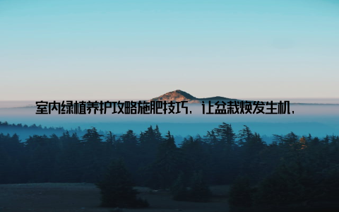 室内绿植养护攻略施肥技巧, 让盆栽焕发生机, 你家的小绿植也能成为网红! 你是否也和小编一样, 对那些绿油油的室内盆栽爱不释手? 想要让它们在你的窗台上绽放出最美的姿态, 那就得好好照顾它们了