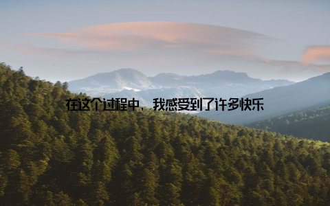 在这个过程中, 我感受到了许多快乐