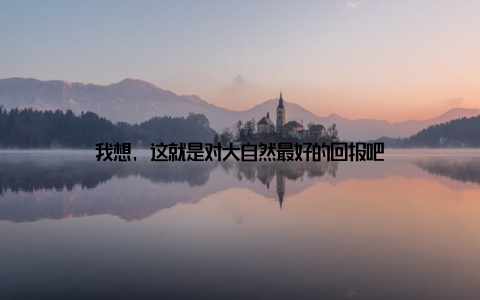 我想, 这就是对大自然最好的回报吧