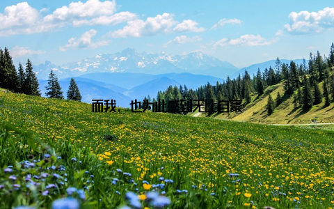 而我, 也为此感到无比自豪