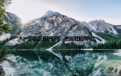 即使是养护新手, 也能轻松驾驭