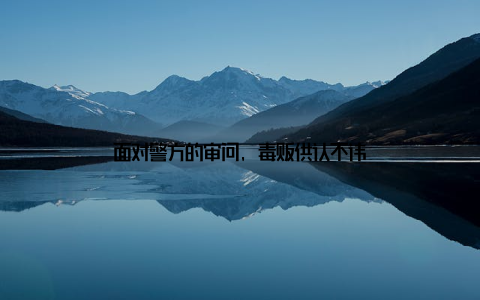 面对警方的审问, 毒贩供认不讳