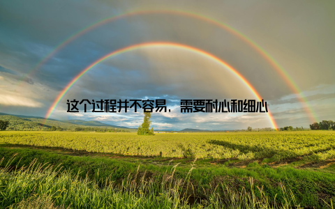 这个过程并不容易, 需要耐心和细心
