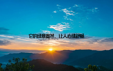 它的绿意盎然, 让人心情舒畅