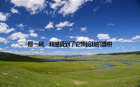 那一刻, 我感受到了它带给我的喜悦