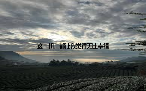 这一切, 都让我觉得无比幸福